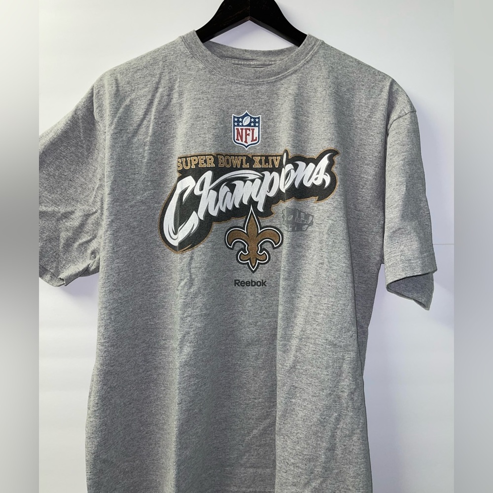 New Orleans Saints Gray Super Bowl XLIV Saints FootBall Mens T-Shirt L